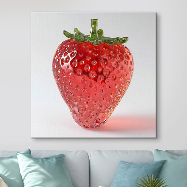 Quadri Quadri Fragola rossa con picciolo verde (COD: s42077)