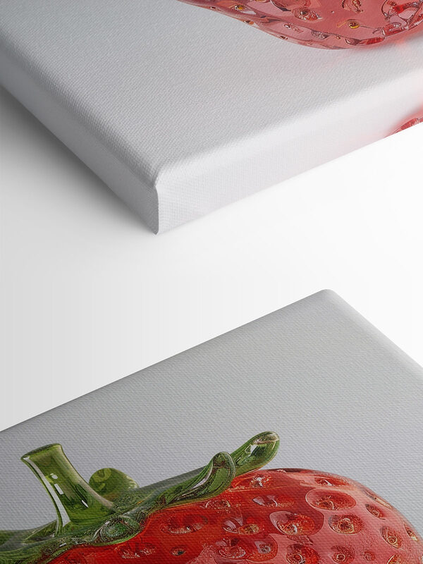 Red strawberry with green stem Red strawberry with green stem