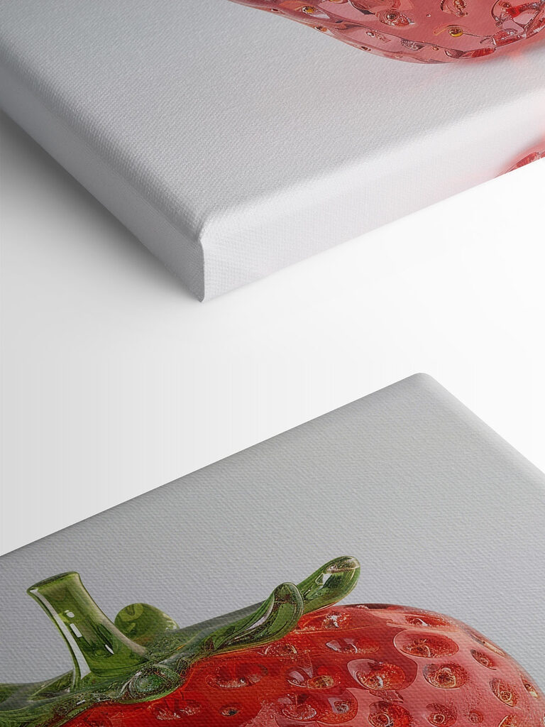 Red strawberry with green stem Red strawberry with green stem