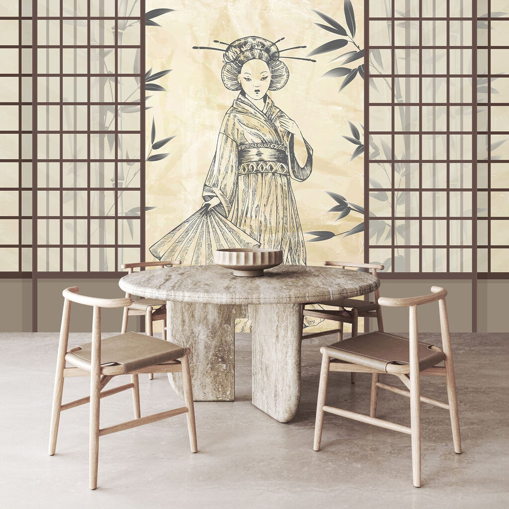 Drawing of a woman in a kimono Drawing of a woman in a kimono