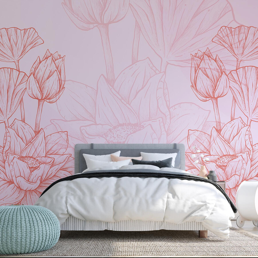 Disegno di fiori bianchi e rosa Disegno di fiori bianchi e rosa