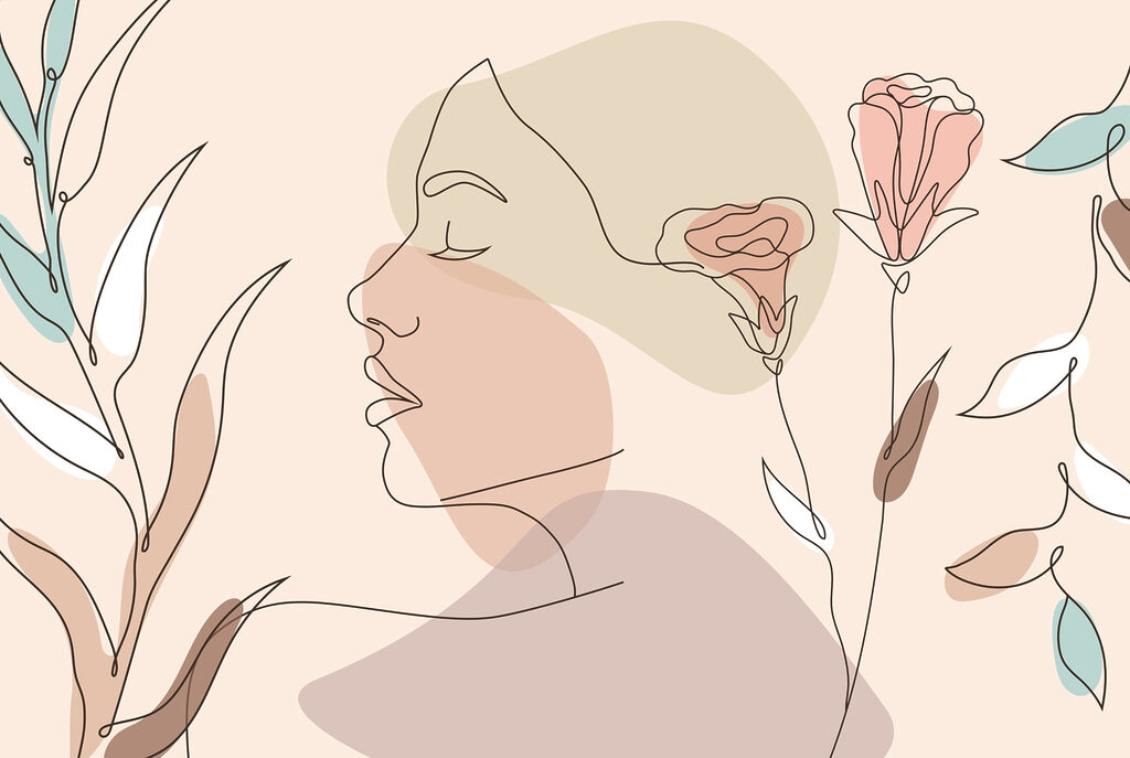 Volto di donna con fiori Volto di donna con fiori