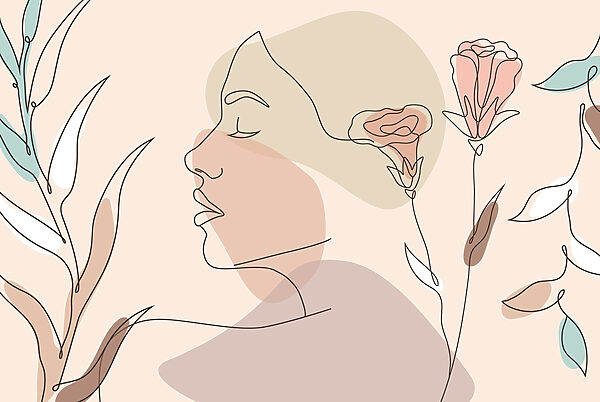 Volto di donna con fiori Volto di donna con fiori