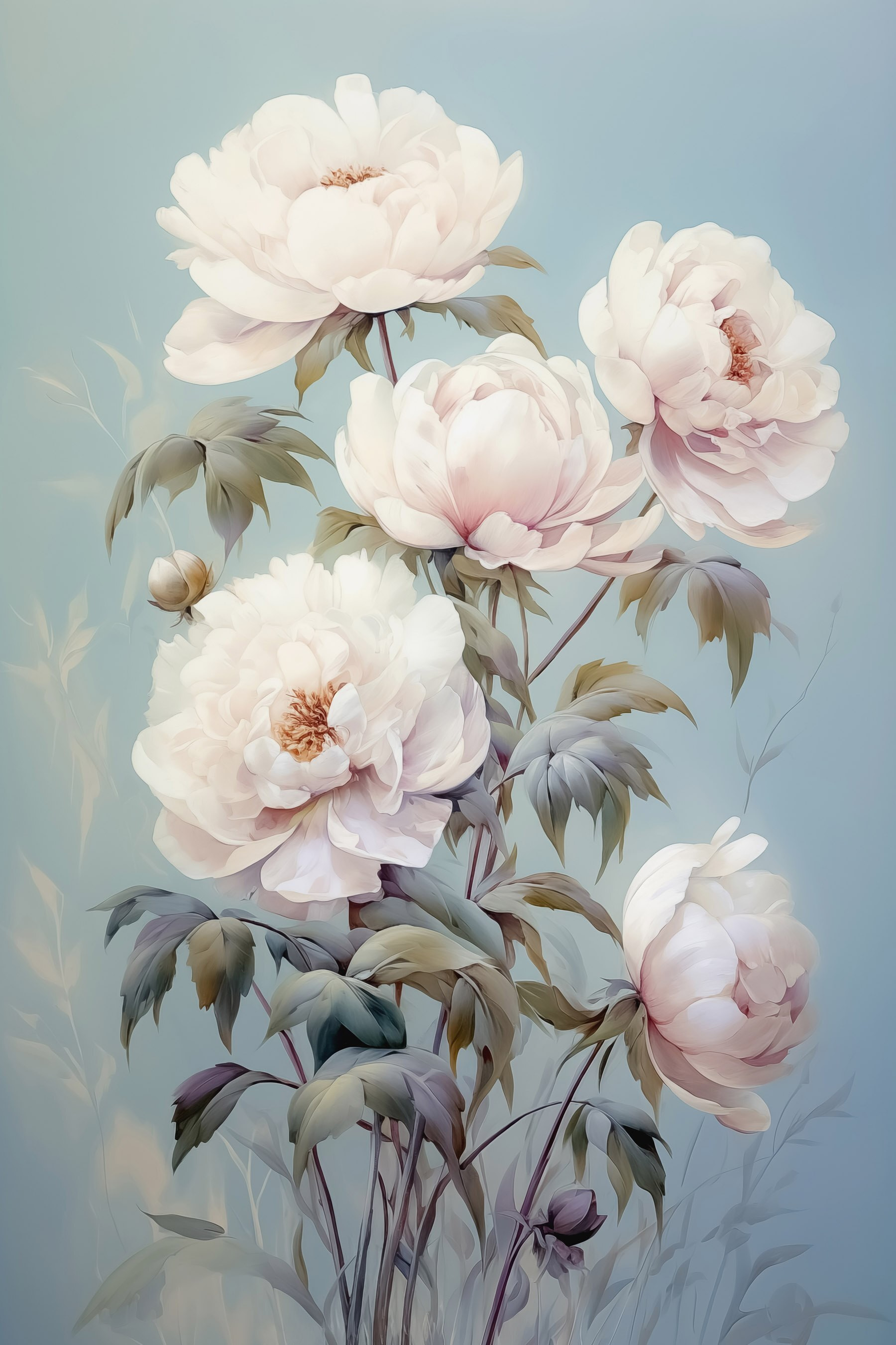 Painting of white flowers