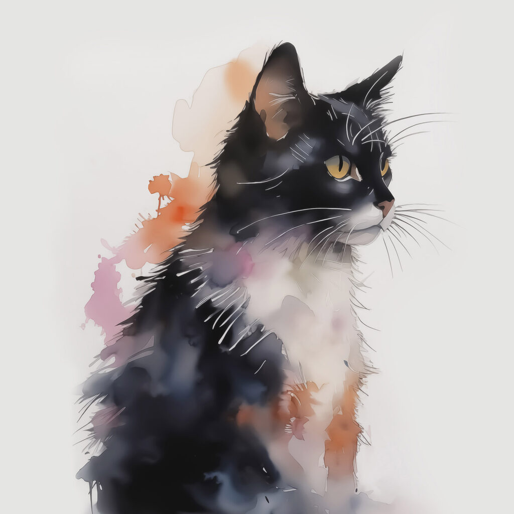 Cat with a white and black face Cat with a white and black face