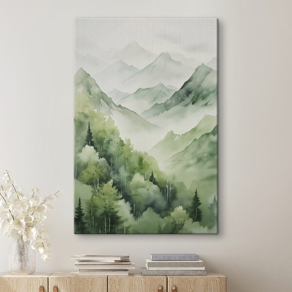 Painting of a mountain range
