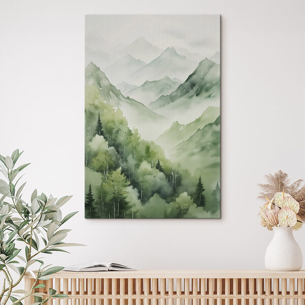 Painting of a mountain range