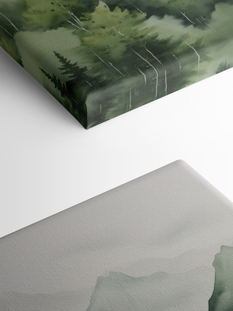 Painting of a mountain range