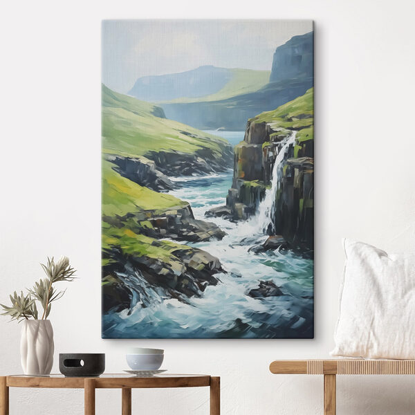 Waterfall in a valley Waterfall in a valley