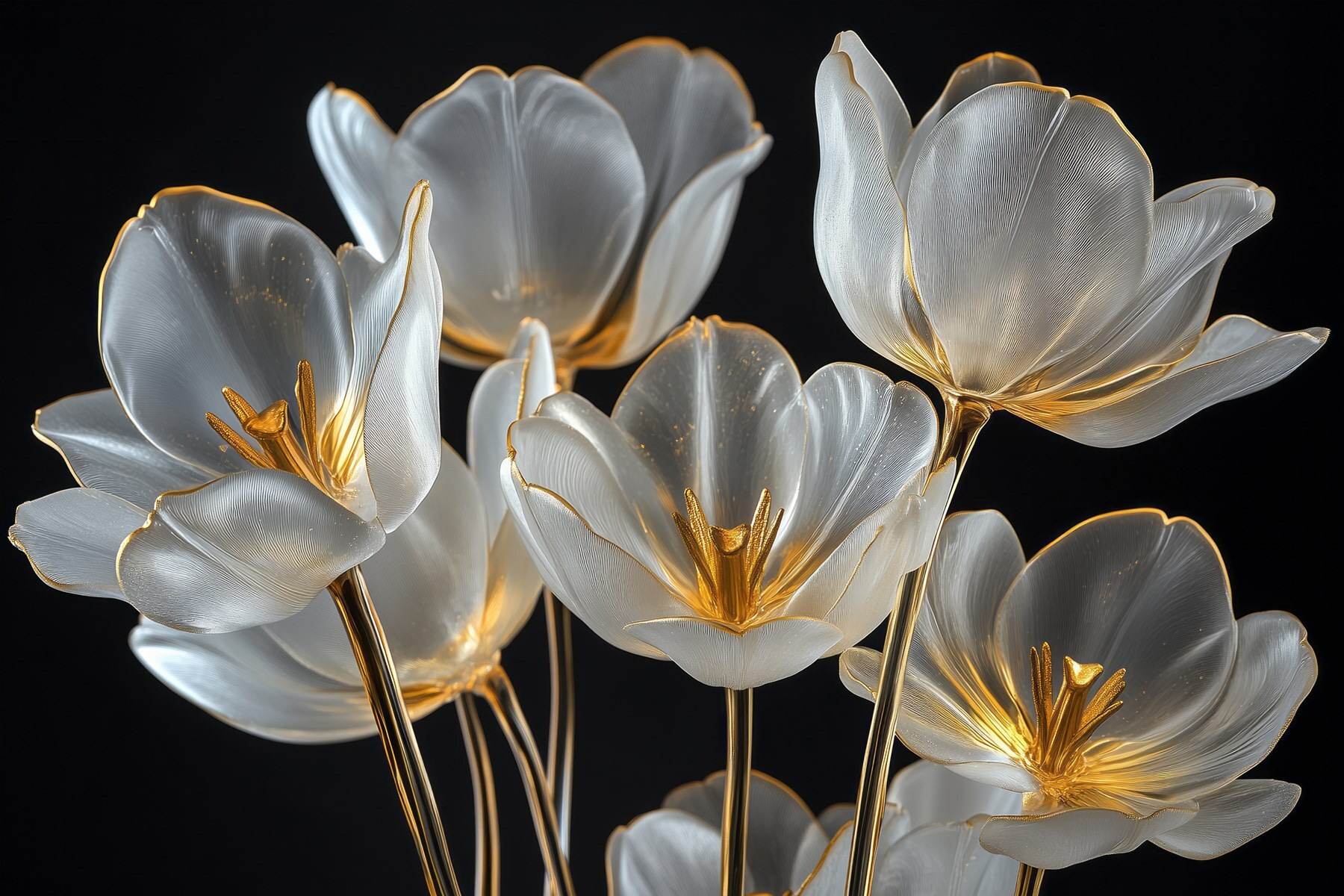 Group of glass flowers