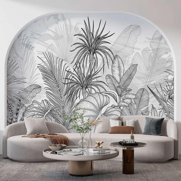 Disegno in bianco e nero di piante Disegno in bianco e nero di piante