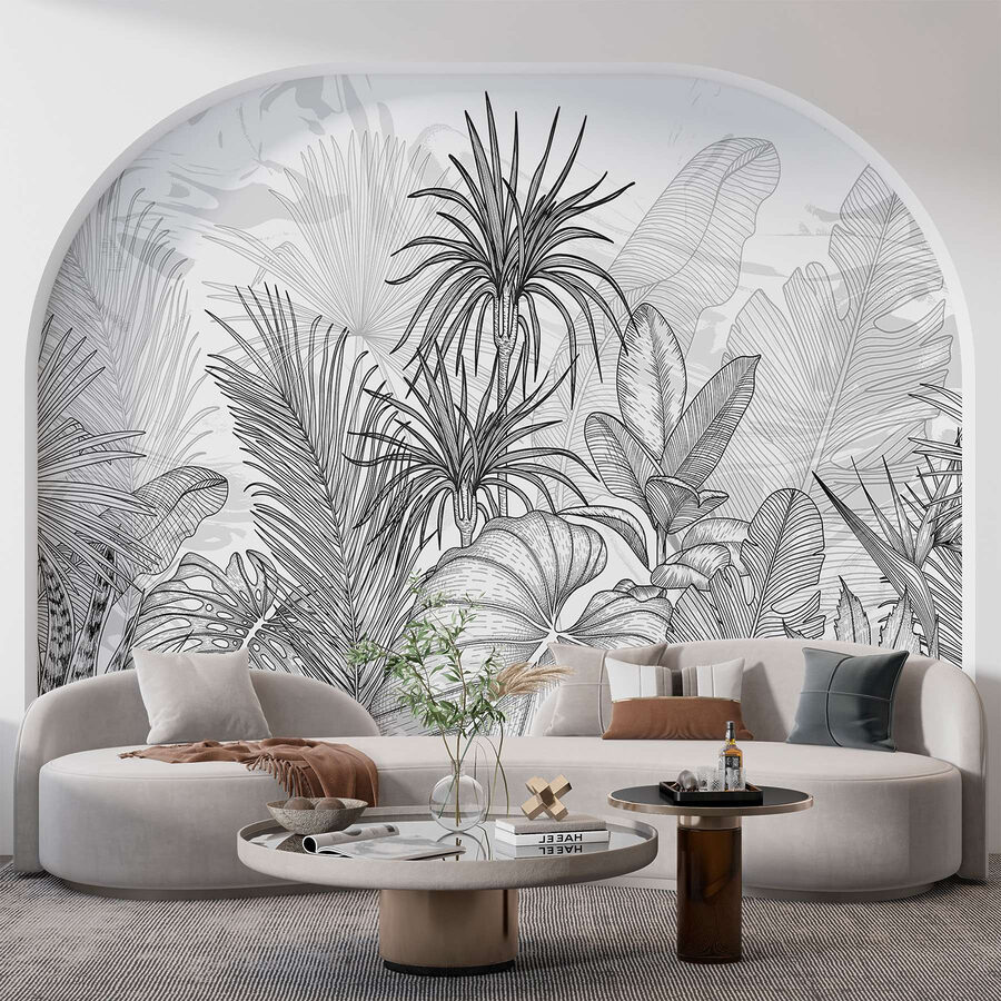 Disegno in bianco e nero di piante Disegno in bianco e nero di piante