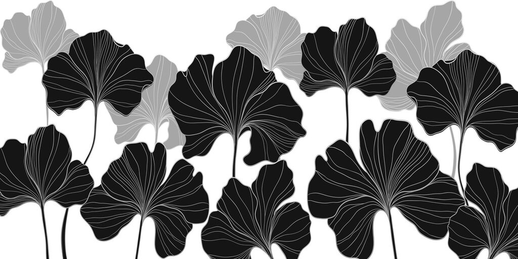 Design floreale in bianco e nero Design floreale in bianco e nero