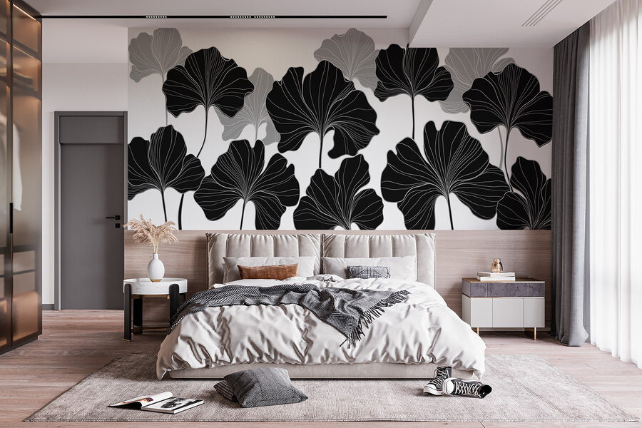 Design floreale in bianco e nero