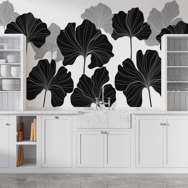 Design floreale in bianco e nero Design floreale in bianco e nero