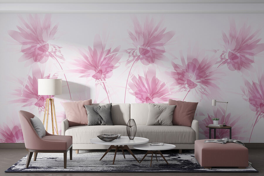 Gruppo di fiori rosa
