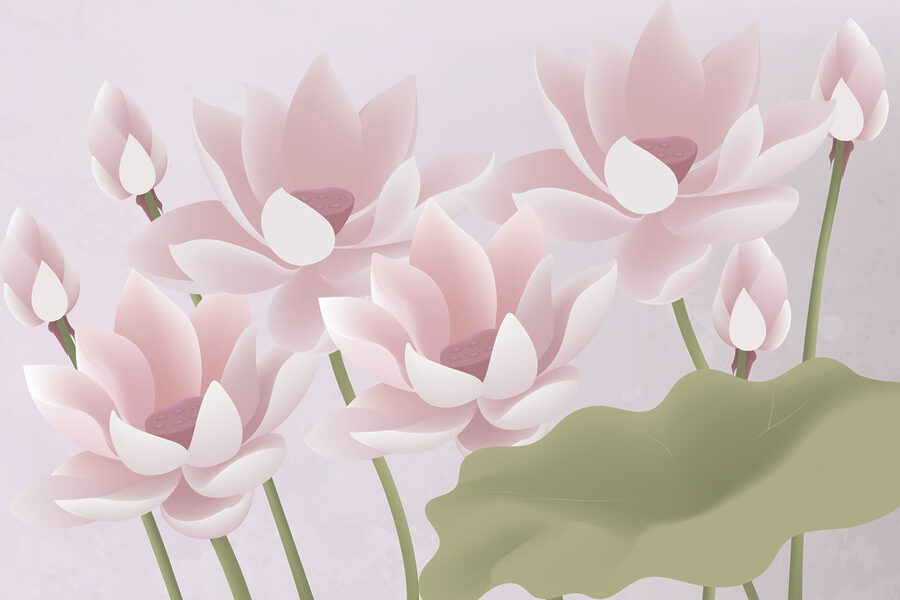 Gruppo di fiori rosa