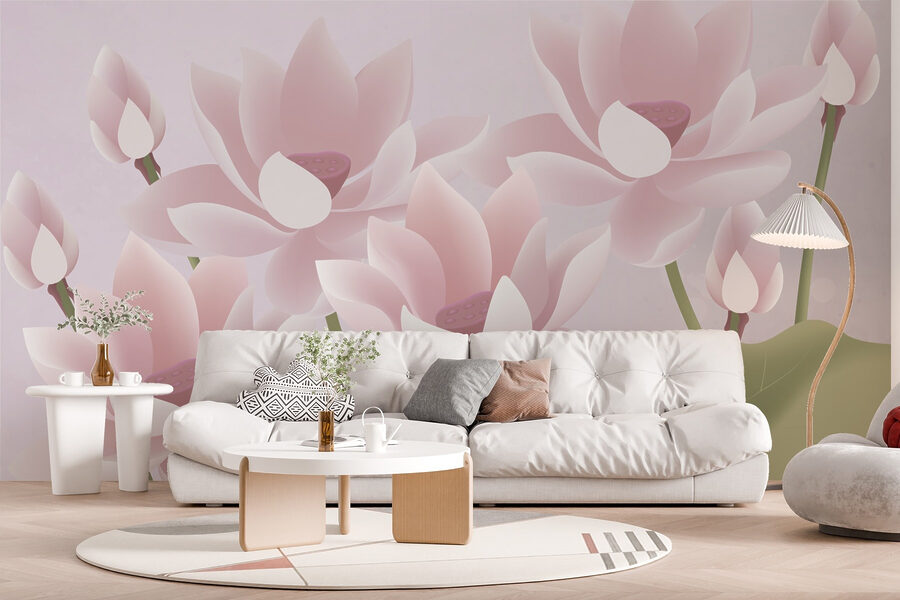 Gruppo di fiori rosa
