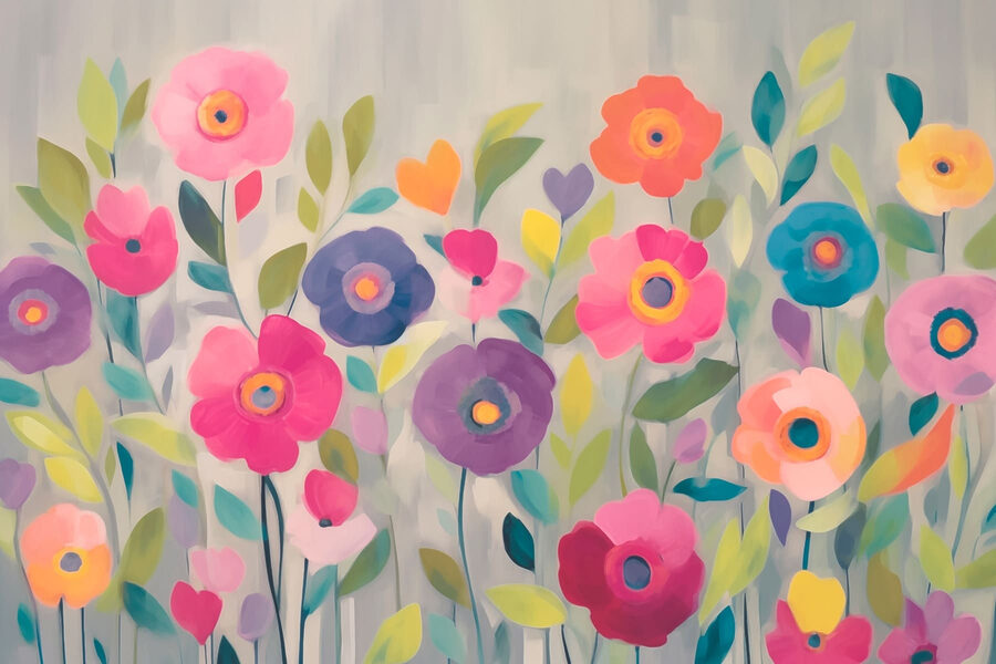 Pittura di fiori e foglie Pittura di fiori e foglie