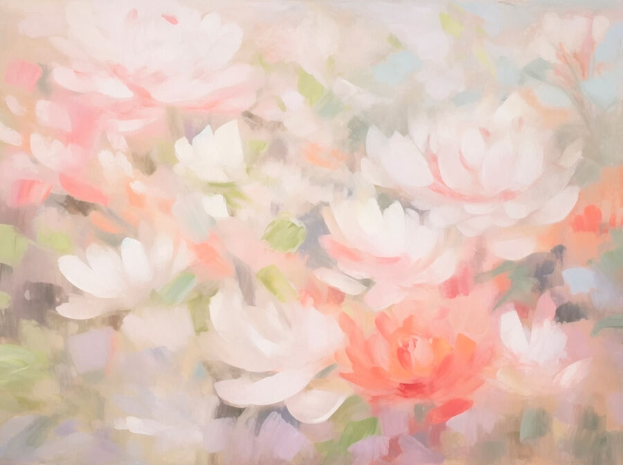 Pittura di fiori su una superficie bianca Pittura di fiori su una superficie bianca