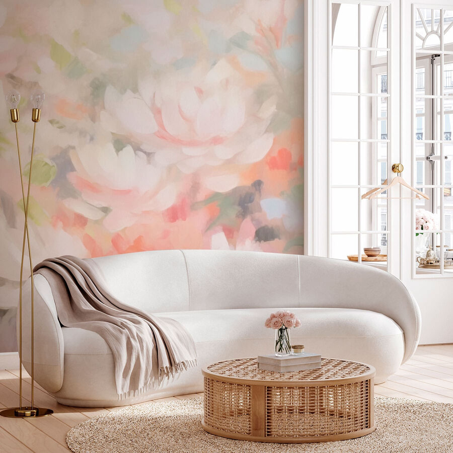 Pittura di fiori su una superficie bianca Pittura di fiori su una superficie bianca