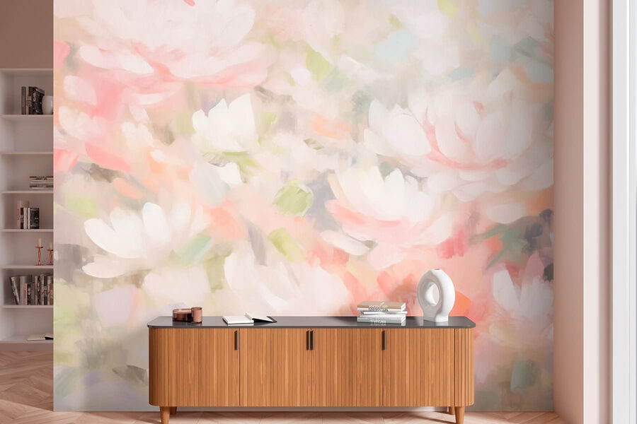 Pittura di fiori su una superficie bianca Pittura di fiori su una superficie bianca