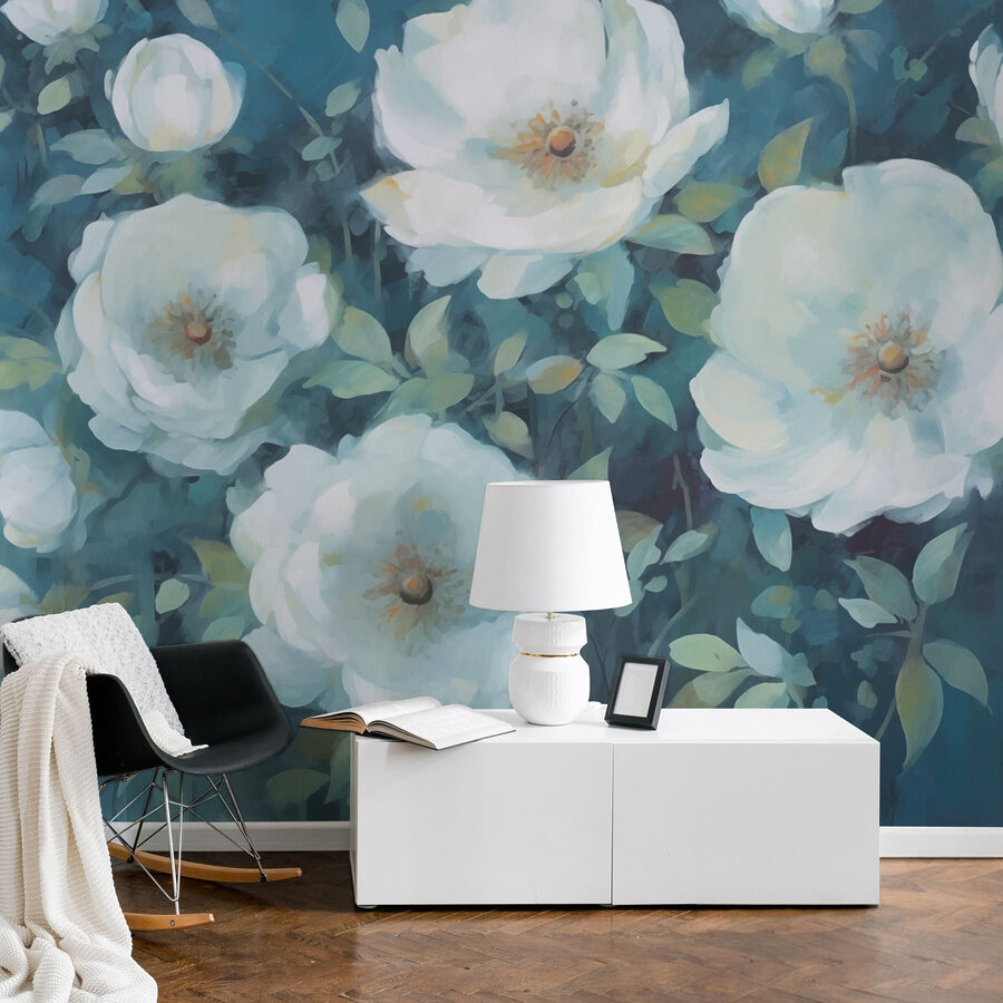 Pittura di fiori bianchi