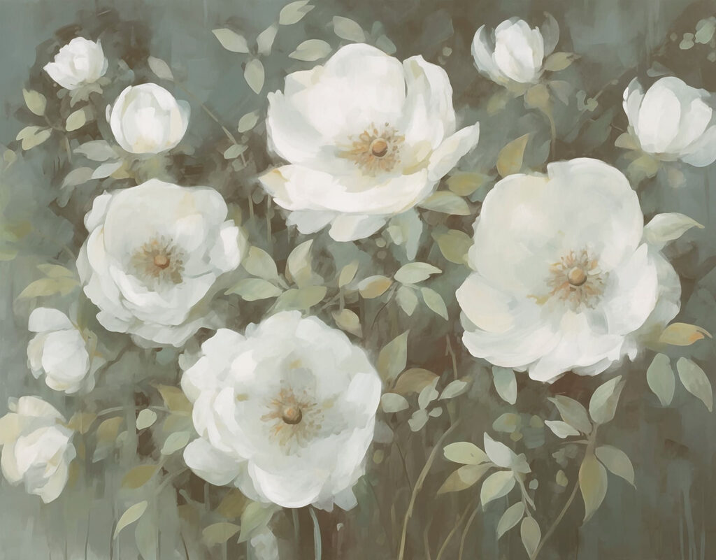 Pittura di fiori bianchi Pittura di fiori bianchi