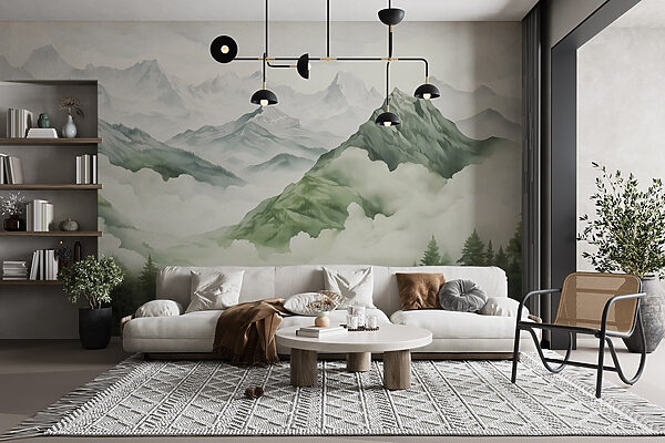 Pittura di montagne e alberi Pittura di montagne e alberi