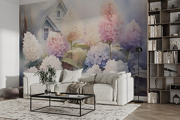Pittura di fiori davanti a una casa Pittura di fiori davanti a una casa