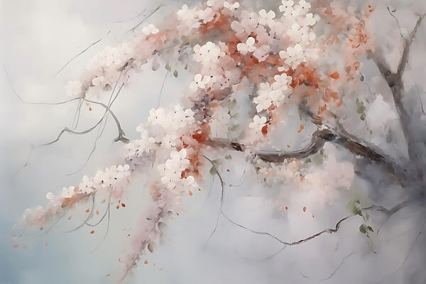 Albero con fiori bianchi Albero con fiori bianchi