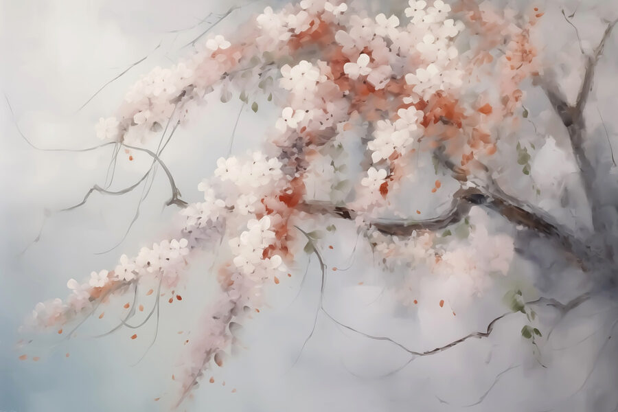 Albero con fiori bianchi
