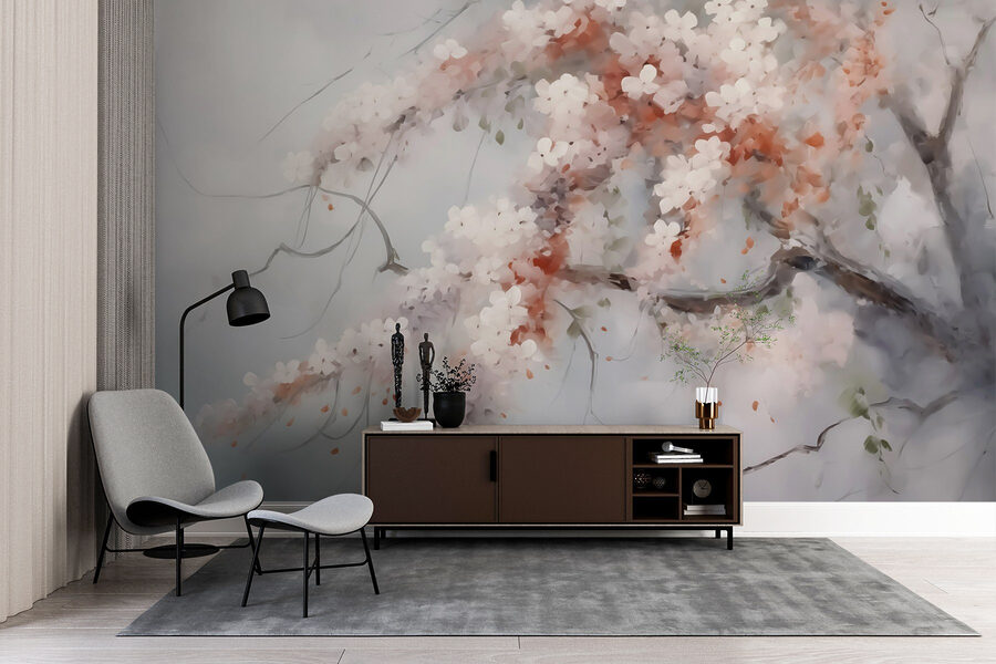 Albero con fiori bianchi