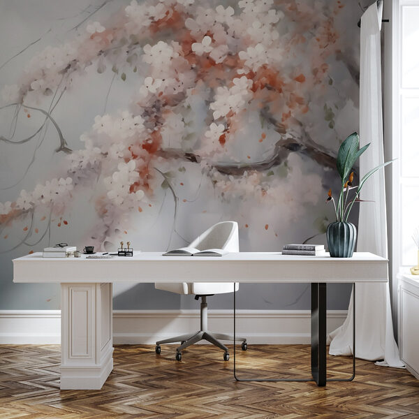 Albero con fiori bianchi Albero con fiori bianchi