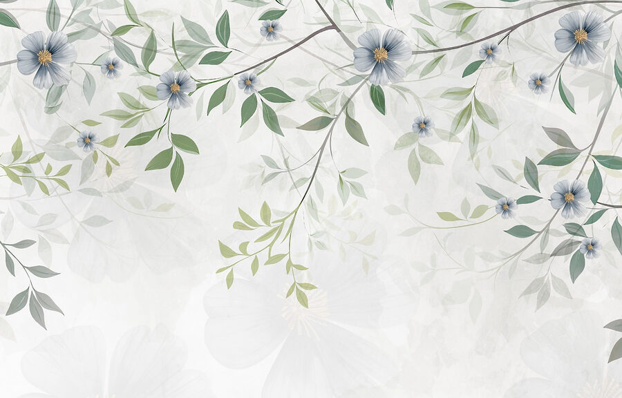 Pittura di fiori e foglie