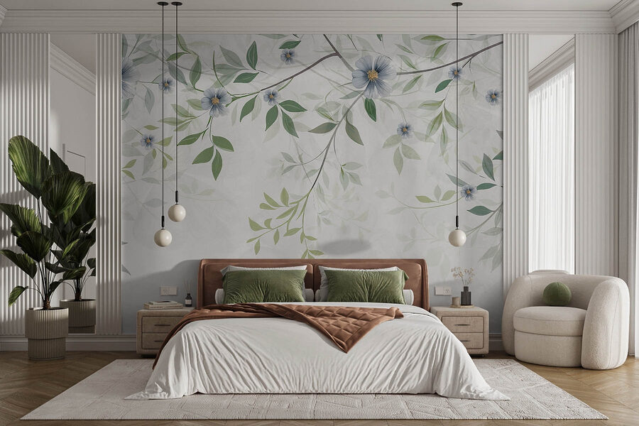 Pittura di fiori e foglie