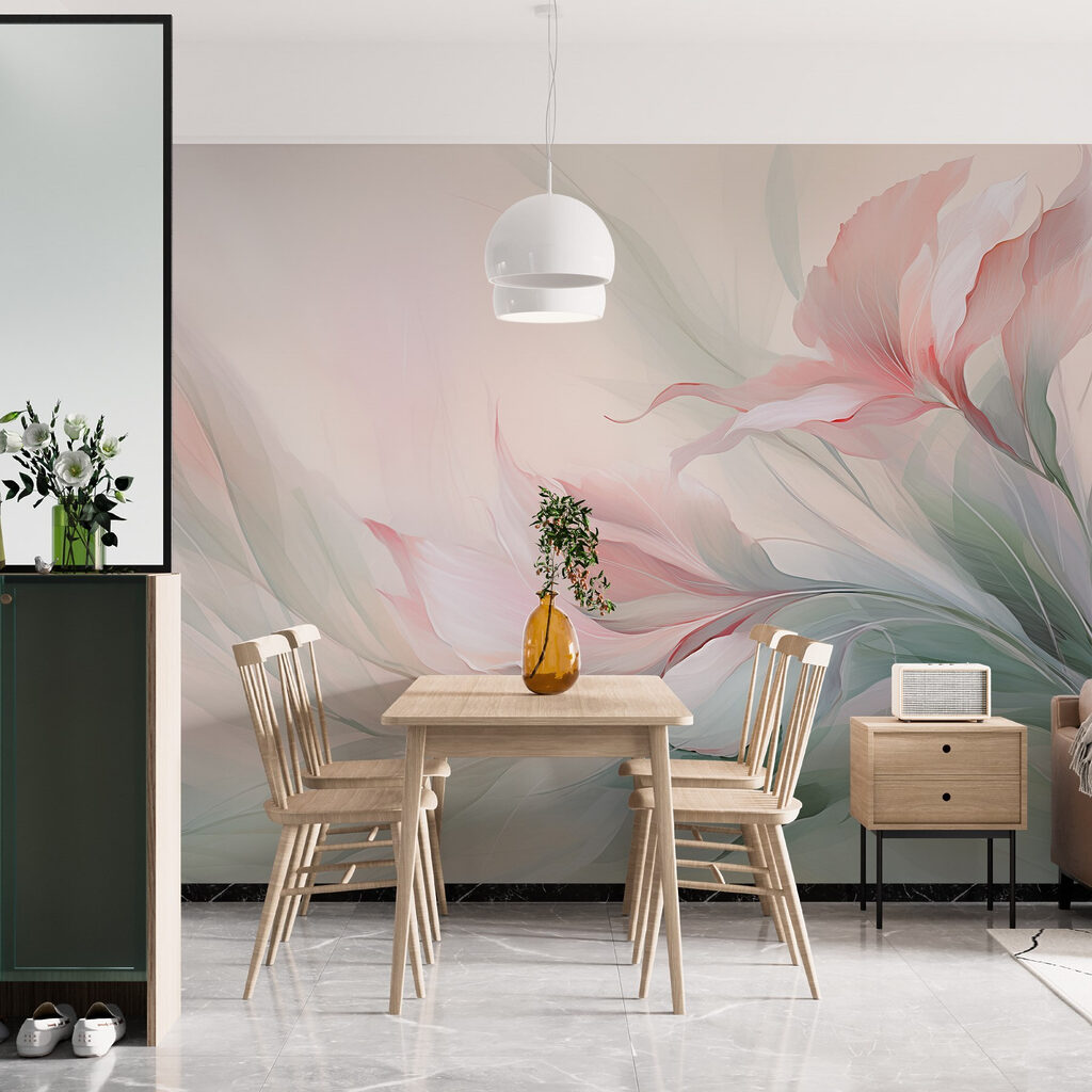 Painting of flowers and leaves