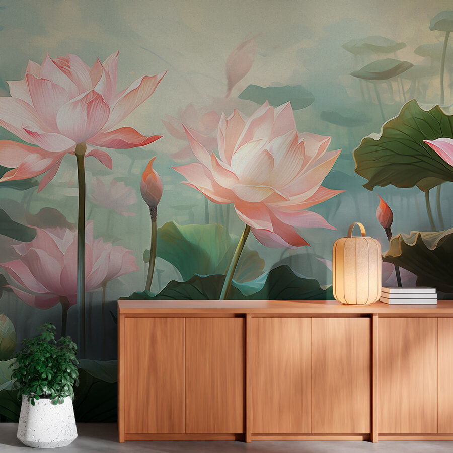 Gruppo di fiori rosa con foglie verdi