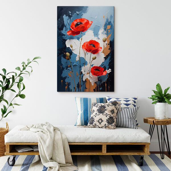 Quadri Dipinto di fiori su sfondo blu e bianco (COD: s41765) Quadri Quadri Dipinto di fiori su sfondo blu e bianco (COD: s41765)