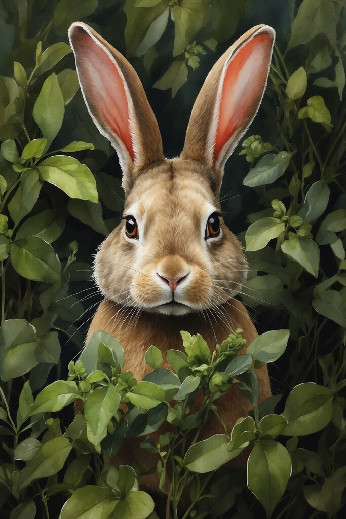 Rabbit in the bushes Rabbit in the bushes