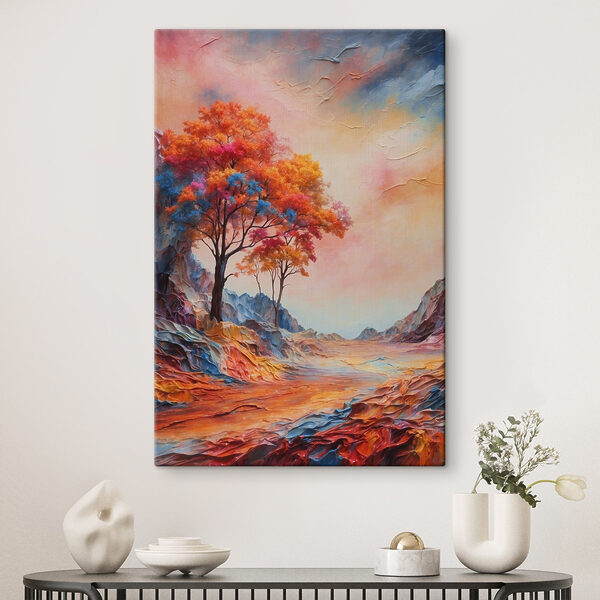 Quadri Quadri Dipinto raffigurante un albero con foglie colorate (COD: s41772)