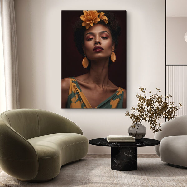 Woman with a flower in her hair