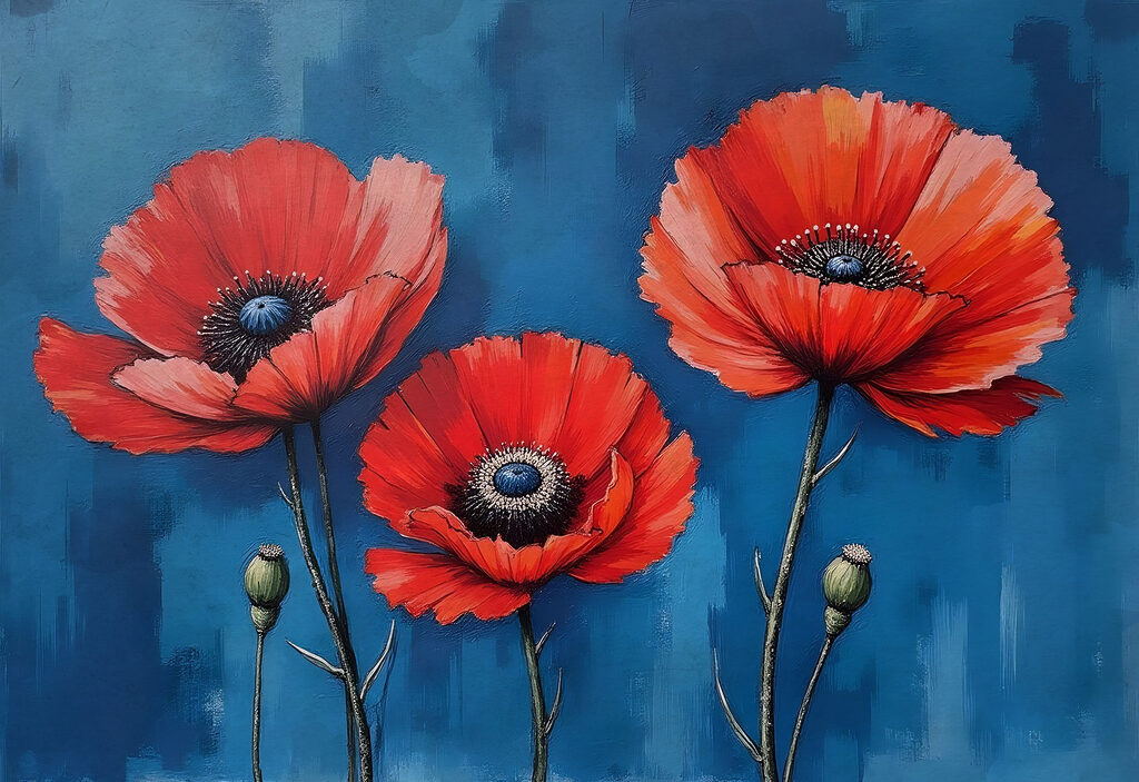 Pittura di fiori rossi Pittura di fiori rossi