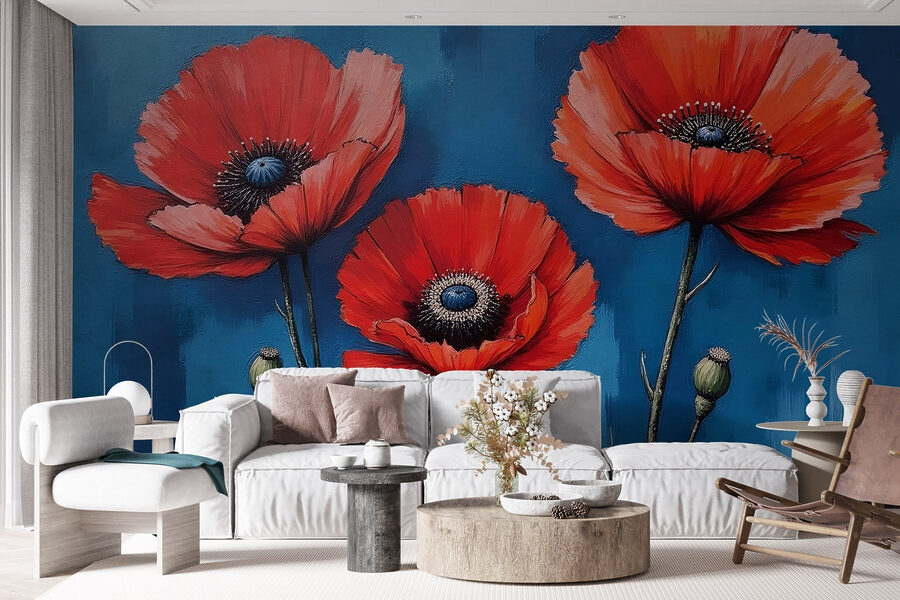 Pittura di fiori rossi