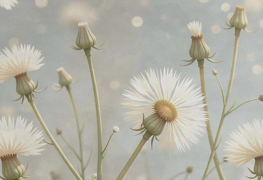 Delicate flowers in soft hues