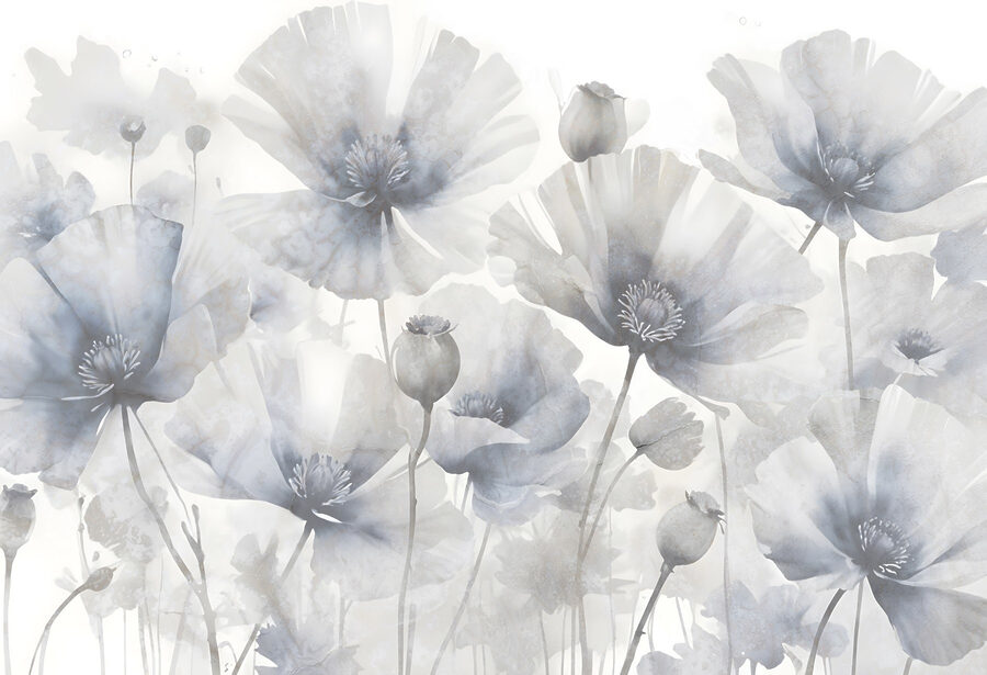 Gruppo di fiori su sfondo bianco