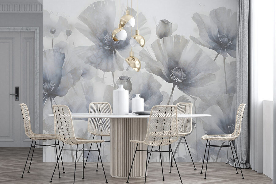 Gruppo di fiori su sfondo bianco