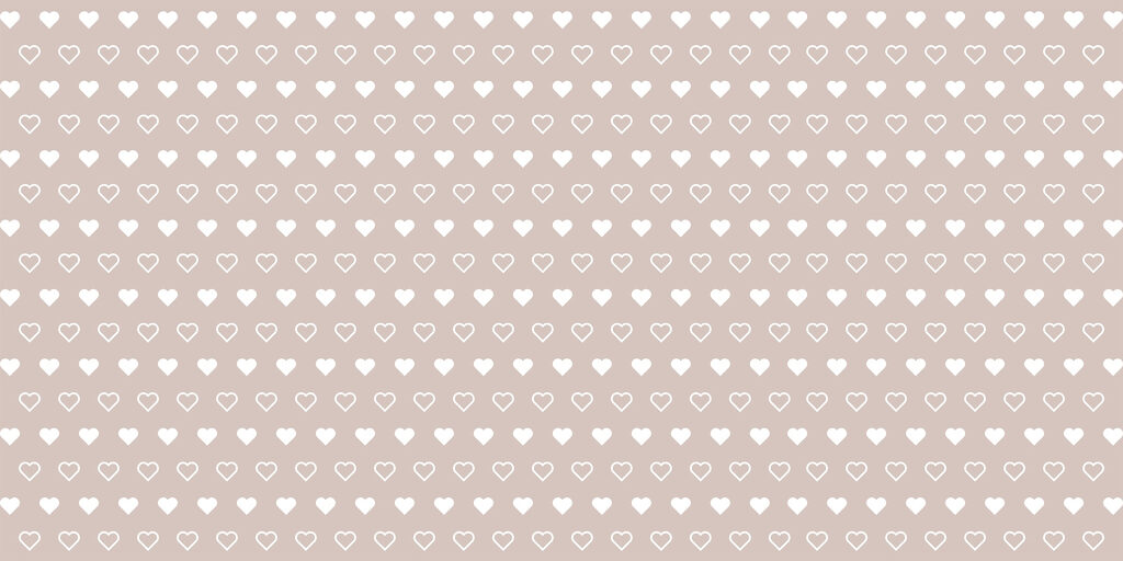Pattern of hearts on a beige background
