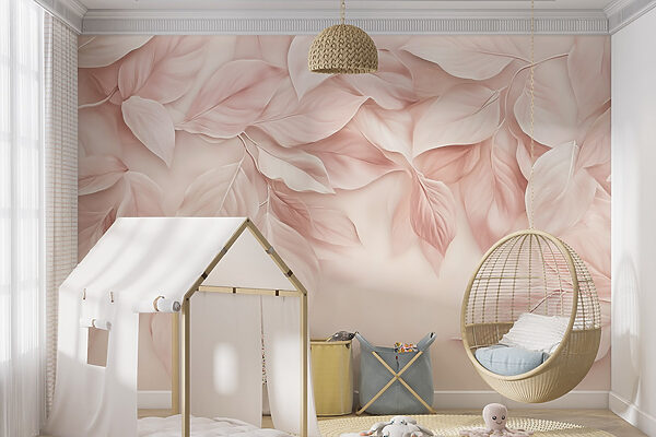 Carta da parati Carta da parati Foglie delicate dalle tonalità tenui (COD: w02549)