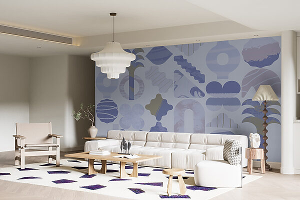 Sfondo blu e bianco con forme diverse Sfondo blu e bianco con forme diverse